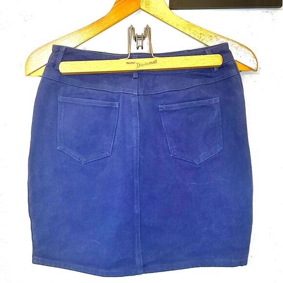 Women’s Daphnie Periwinkle Blue Stretch Denim Straight Mini Skirt Sz Sm 26x16” - Picture 2 of 2